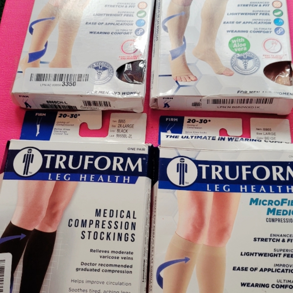Medical Compression Stockings - Black and Tan